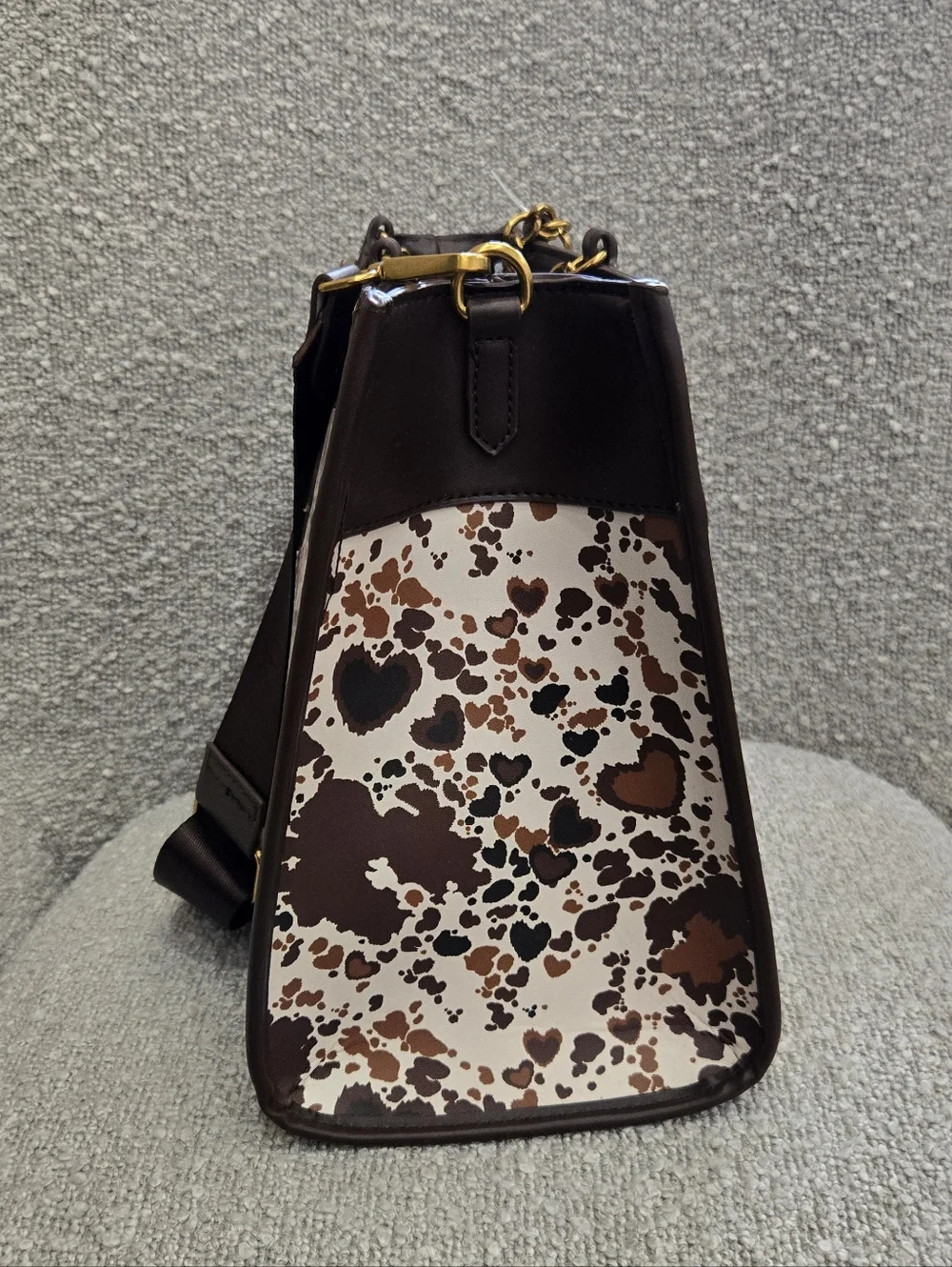 Betsey Johnson Cow Heart-Print Western Tote Handbag